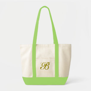 Monogram fancy two tone tote. Customize Monogram Tote Bag