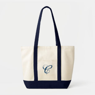 Monogram fancy two tone tote. Customize Monogram Tote Bag