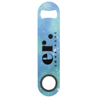 Monogram fantasy watercolor Stylish Modern Minimal Bar Key