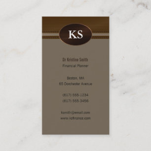 Monogram Financial Planner - Business Card