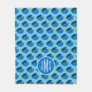 Monogram Finding Dory Pattern Fleece Blanket