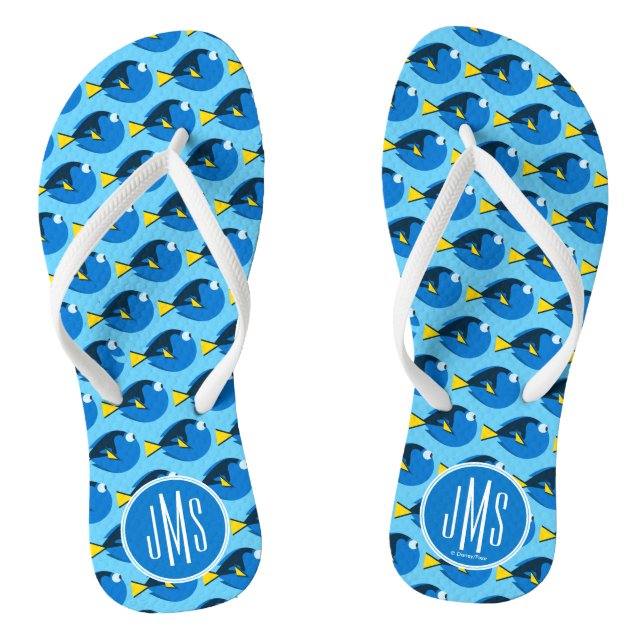 Monogram Finding Dory Pattern Flip Flops (Footbed)