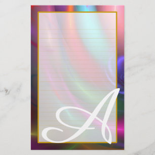 Monogram Fireworks III Fine Lined Stationery