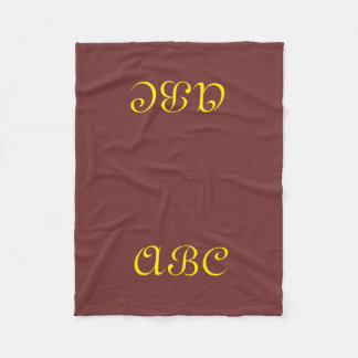 Monogram Fleece Blanket Dark Red with Gold