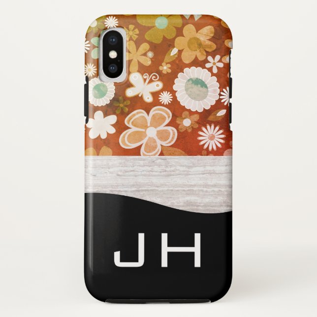 Monogram Floral and Texture Case-Mate iPhone Case (Back)