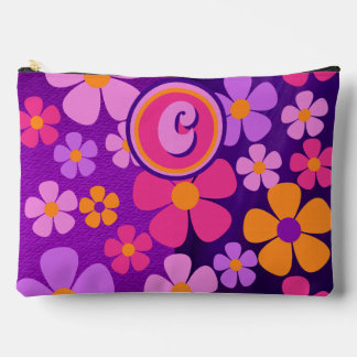 Monogram Floral Blossom Burst Vibrant  Accessory Pouch