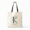Monogram Floral Custom Tote Bag - Single Letter K