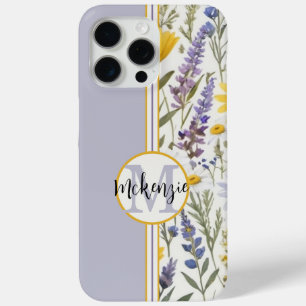 Monogram Floral iPhone Cover-Pink Aqua Yellow iPhone 15 Pro Max Case