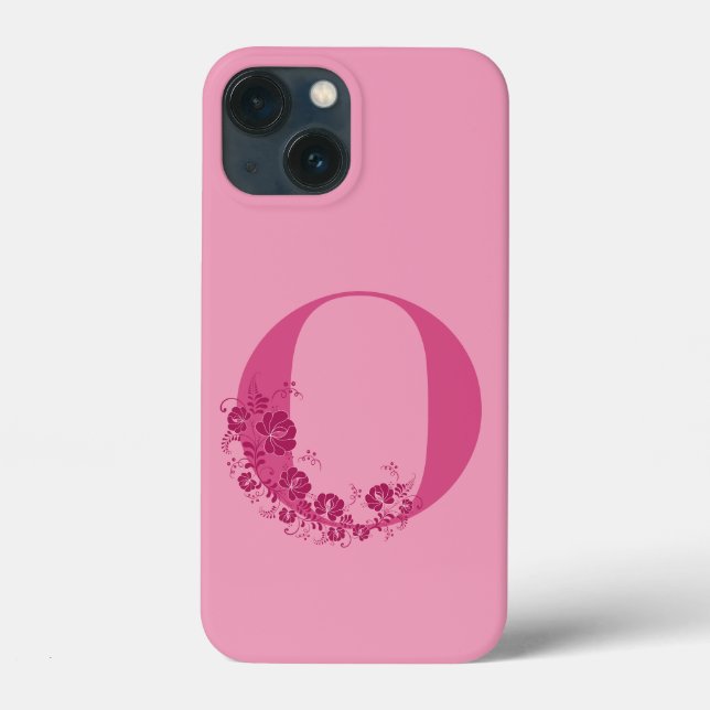 Monogram Floral Letter O iPhone Case (Back)