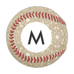 Monogram Floral ornate background Baseball