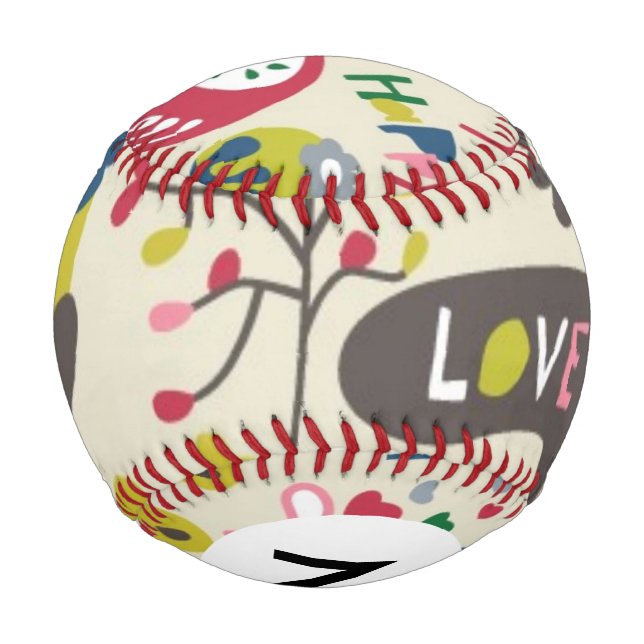 Monogram Floral Pattern 11 Baseball (Back)