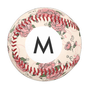 Monogram Floral pattern 5 Baseball