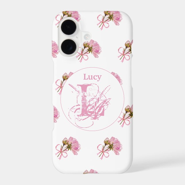 Monogram Floral Shabby Chic arrière - plan des ros (Verso)