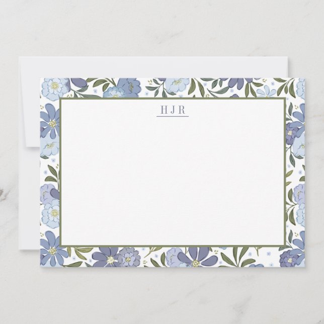 Monogram Floral Stationary Card (Front)