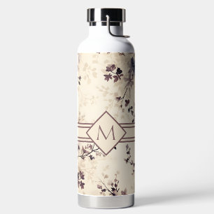 Monogram Floral Water Bottle
