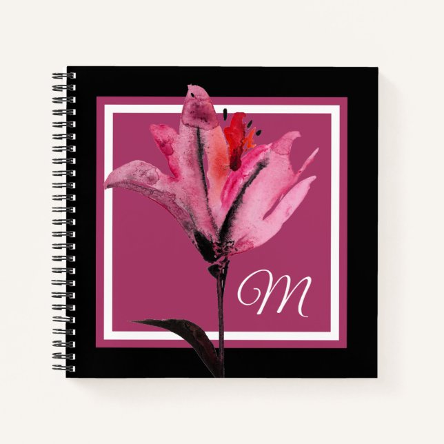 Monogram | Floral Watercolor II Notebook (Front)