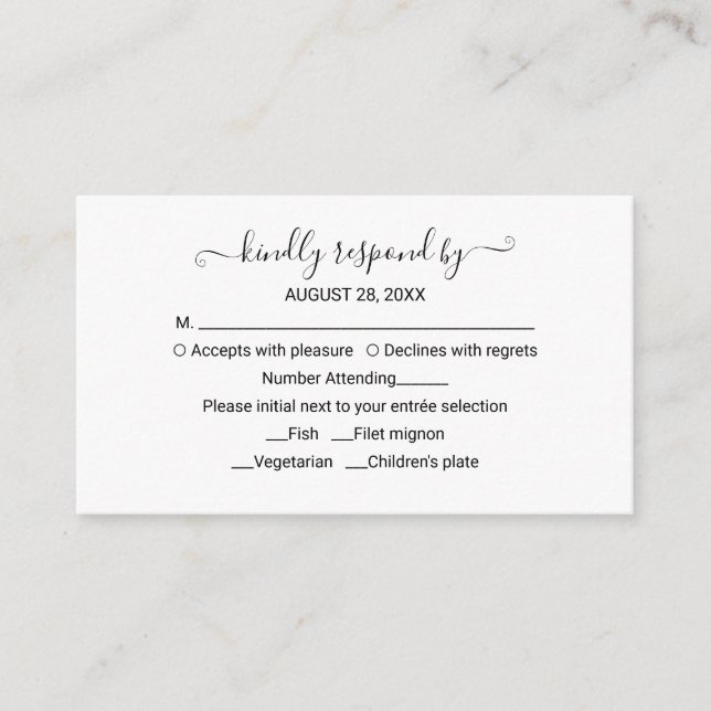 Monogram Floral Wedding RSVP Enclosure Card (Front)