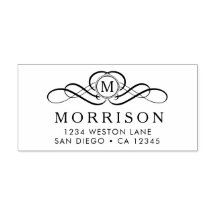 Monogram Flourish return address