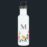 Monogram Flower Art Personalized 710 Ml Water Bottle<br><div class="desc">Make hydration more delightful with our Monogram Pink Yellow Blue Floral Art Personalized Water Bottle. This vibrant and stylish bottle features a beautiful floral art design in shades of pink, yellow, and blue, adding a touch of elegance to your daily routine. Personalize the bottle with your monogram to make it...</div>