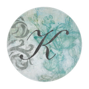 Monogram Flower Spray II Cutting Board