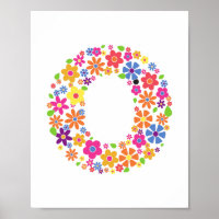 Monogram Flowers Floral Letter O