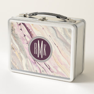 Monogram   Flowing I Metal Lunch Box