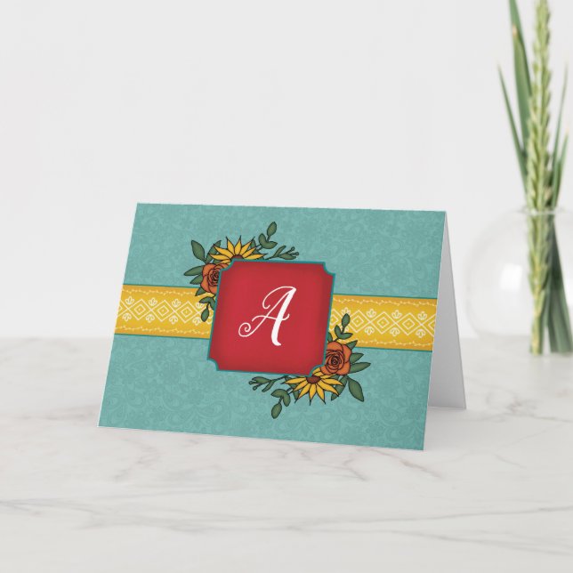 Monogram Folded Note Card (Front)
