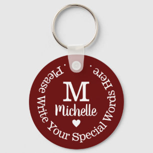 Monogram for Her with Custom Red Love Keychain