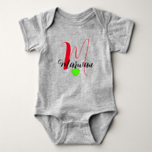Monogram Front & Back Design - Unique Name Baby Bodysuit