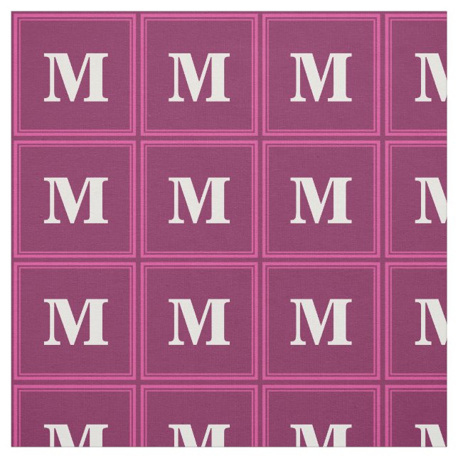 Monogram fuchsia fabric (Swatch)