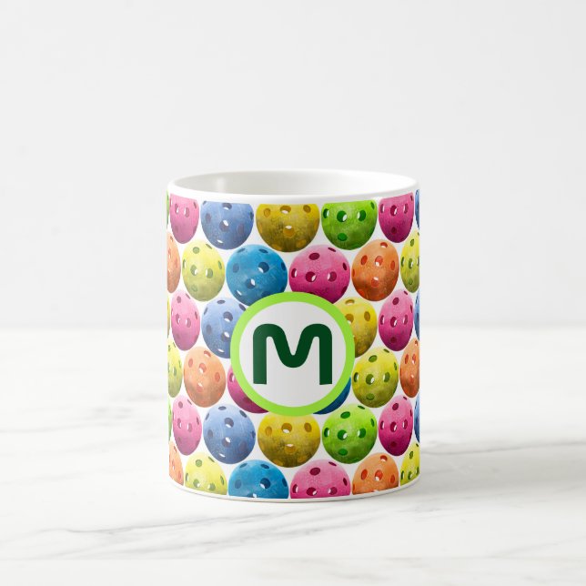 Monogram Fun Colourful Pickleball Coffee Mug (Center)