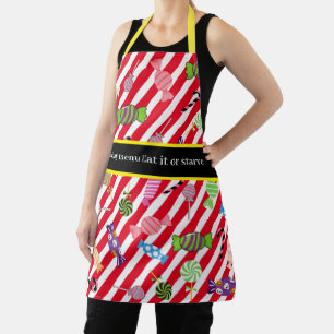 Monogram Funny Attractive eye catching candy Apron