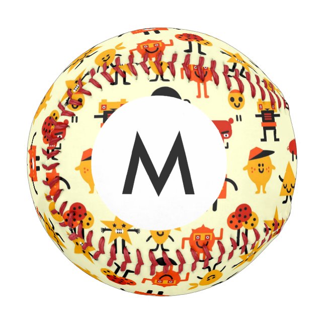 Monogram Funny monsters pattern Baseball (Front Left)