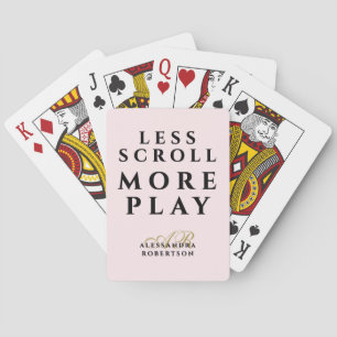 Monogram Funny Pastel Pink Gold Motivational Quote Playing Cards