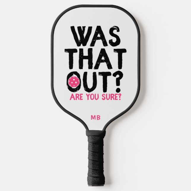 Monogram Funny Typography Pickleball Player Pickleball Paddle (Front)