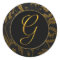 Monogram G Gold and Black Damask Wedding Seal