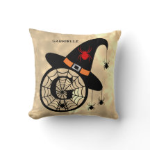 Monogram G Halloween Sky Witch Spiders Name