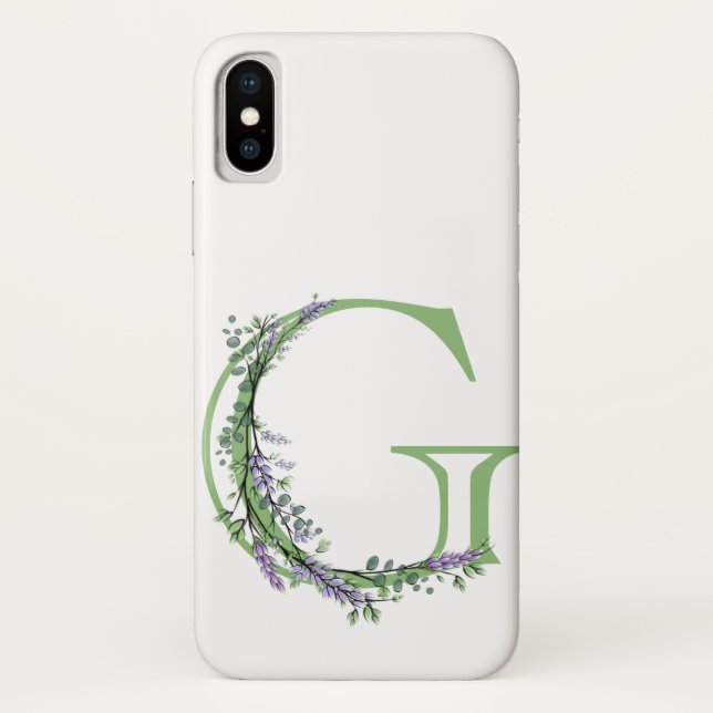 Monogram G Lavender Eucalyptus Case-Mate iPhone Case (Back)