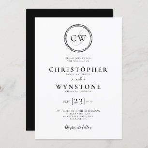 Monogram Gay Wedding Invitation