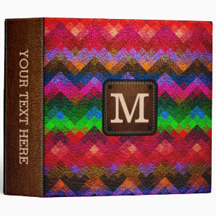 Monogram Geometric Pattern Leather Look #12 Binder