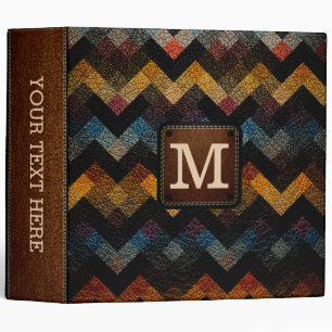 Monogram Geometric Pattern Leather Look #20 Binder