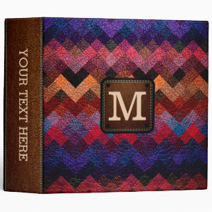 Monogram Geometric Pattern Leather Look #5 Binder