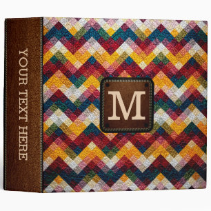 Monogram Geometric Pattern Leather Look #9 Binder