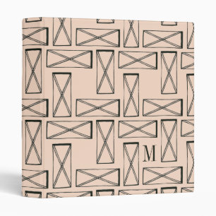 Monogram   Geometric Rectangle X Design Binder