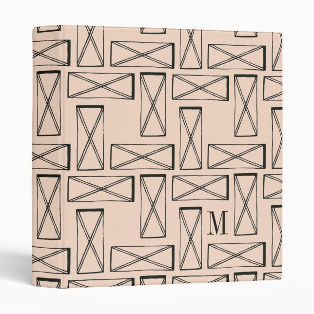 Monogram | Geometric Rectangle X Design Binder (Front/Spine)