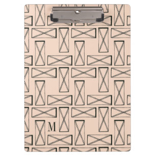 Monogram   Geometric Rectangle X Design Clipboard