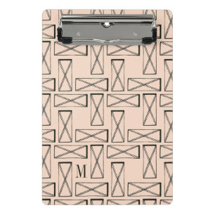 Monogram   Geometric Rectangle X Design Mini Clipboard