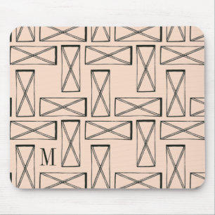 Monogram   Geometric Rectangle X Design Mouse Pad