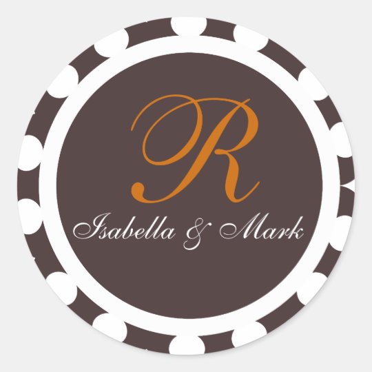 Monogram Gift Seals Round Sticker