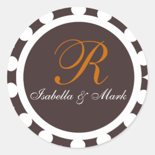 Monogram Gift Seals Round Sticker